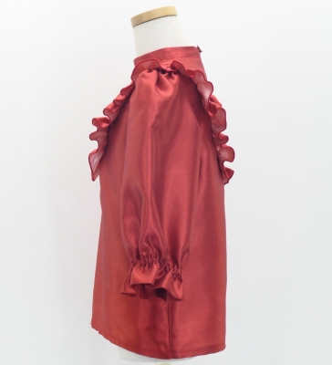 Kids Custom Yoke Frill Blouse with Shantung / JCp110-pattern